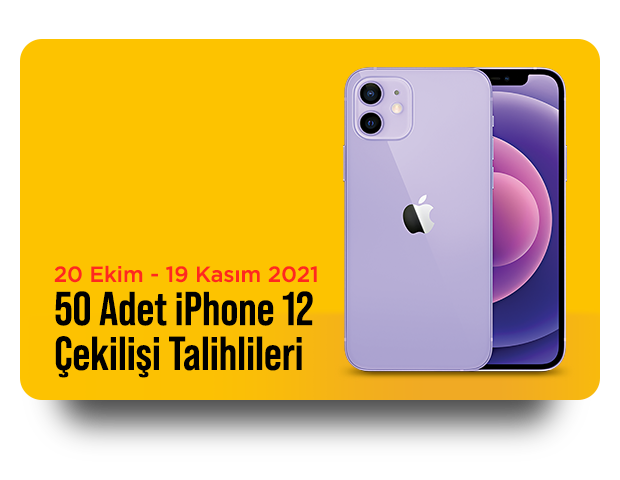 20 Ekim - 19 Kasım 50 adet Apple iPhone 12 64 GB Cep Telefonu Talihlileri