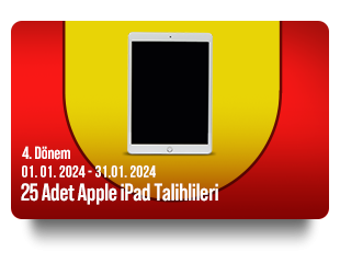01 Ocak 2023 - 31 Ocak 2023 25 adet Apple iPad Talihlileri